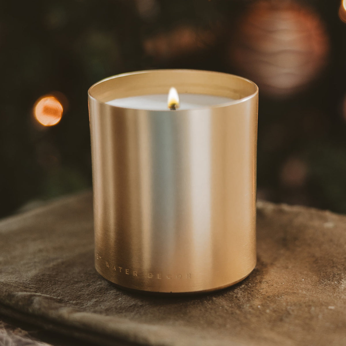 Bougie au soja « Chaleur et confort » - Pot en aluminium doré - 280 g