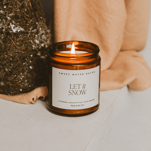 Bougie au soja « Let It Snow » - Pot ambré de 9 oz