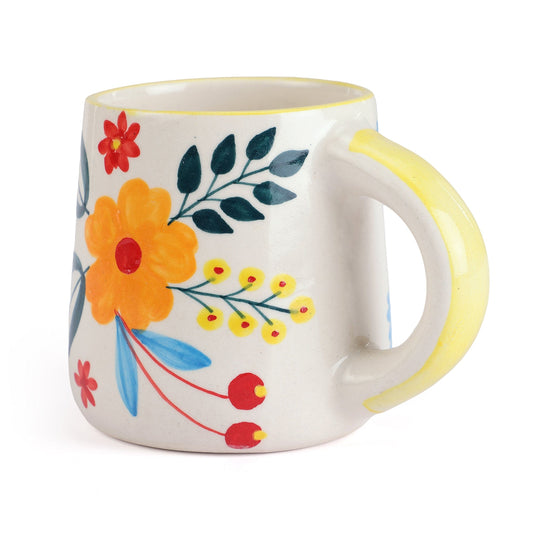 Mug à café Floral Extravaganza | Grès peint à la main (lot de 2)