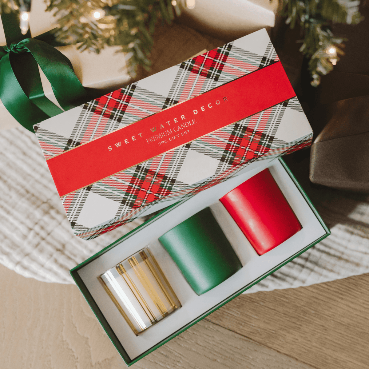 Coffret cadeau de bougies de Noël (Noël, Chaleureux et douillet, Sapin Fraser)