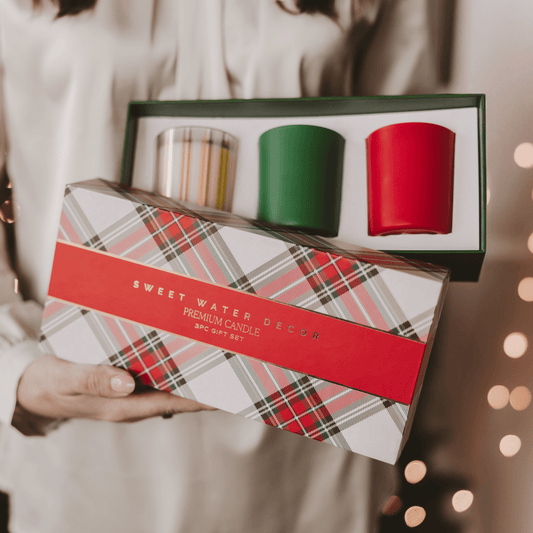 Coffret cadeau de bougies de Noël (Noël, Chaleureux et douillet, Sapin Fraser)