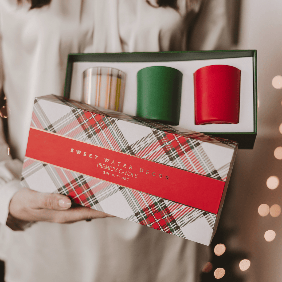 Coffret cadeau de bougies de Noël (Noël, Chaleureux et douillet, Sapin Fraser)