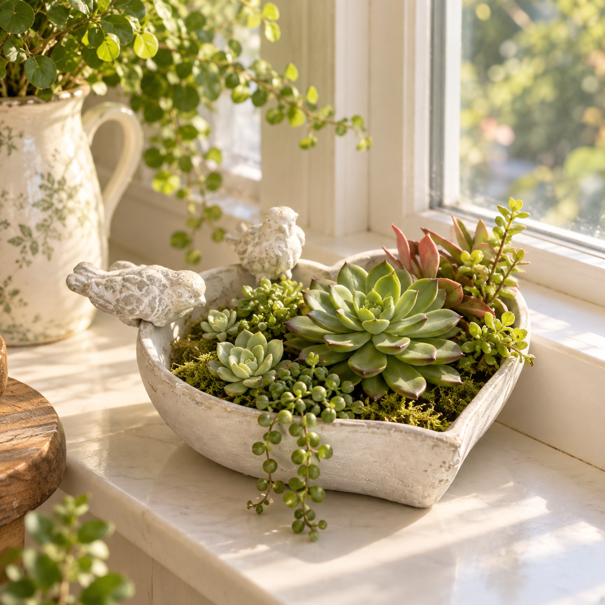 Cement Heart Planter