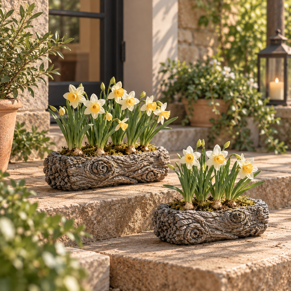 Cement Log Planter