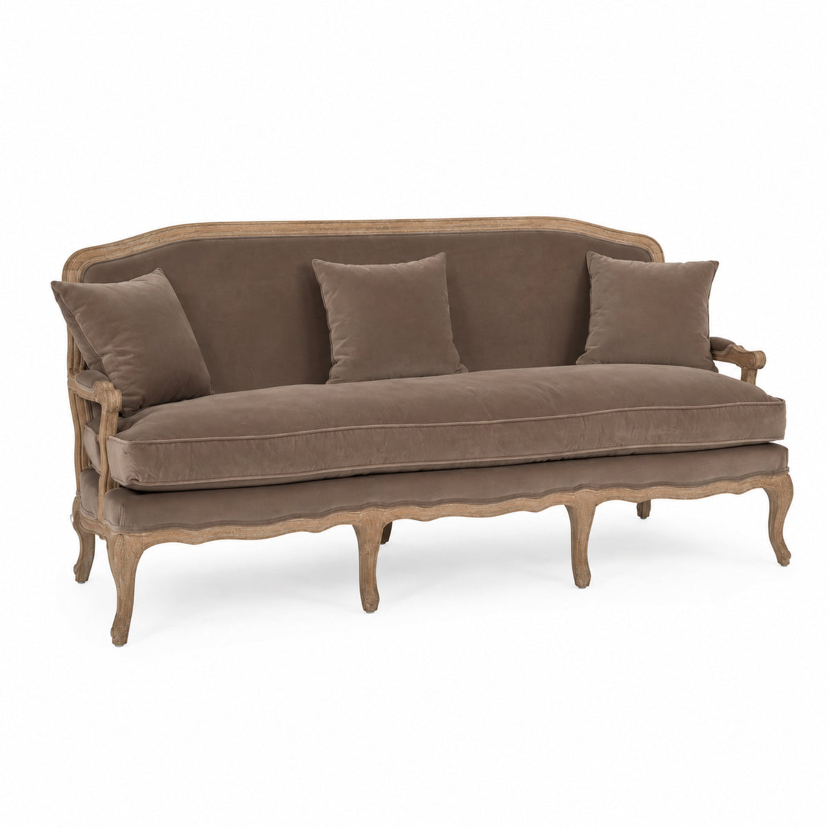 Bastille Tufted Oak Velvet Sofa