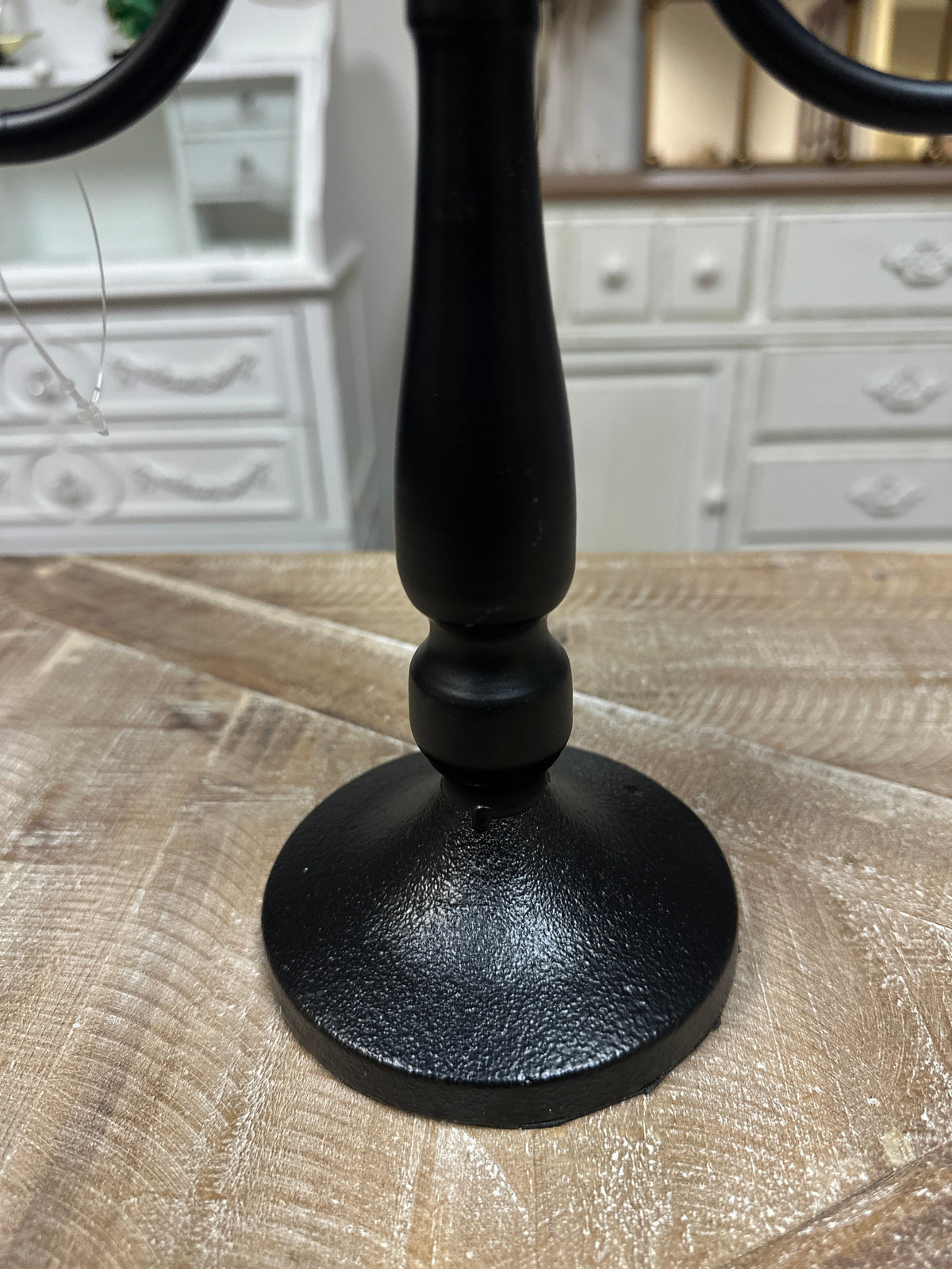 Candelabro a 3 bracci in metallo nero