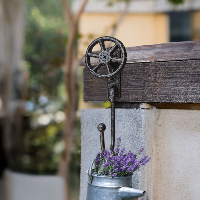 Industrial Cast Iron Valve Wheel Wall Hook