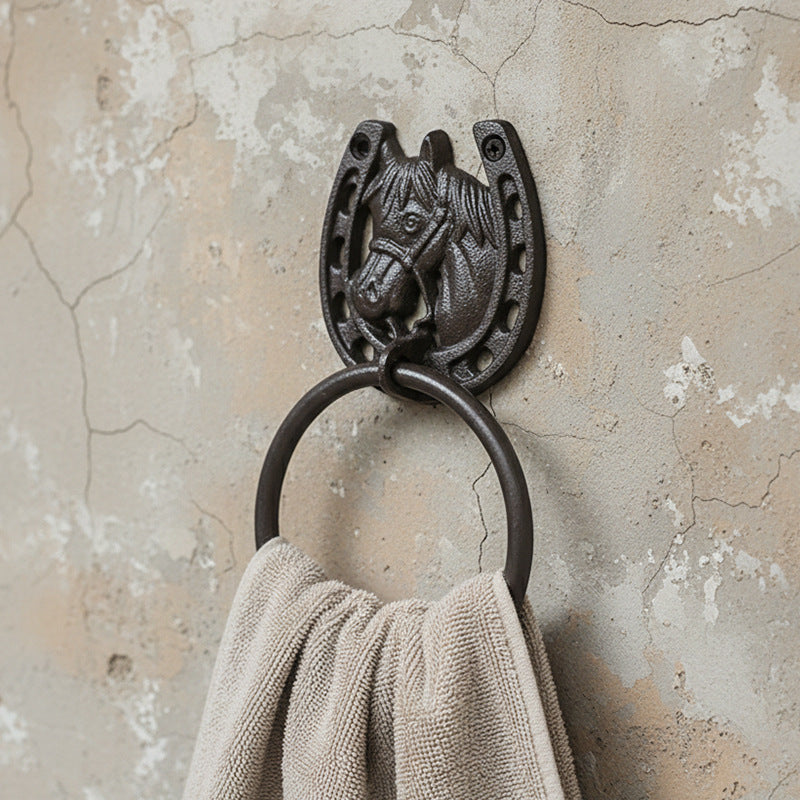 Cast Iron Horse Head Towel Ring