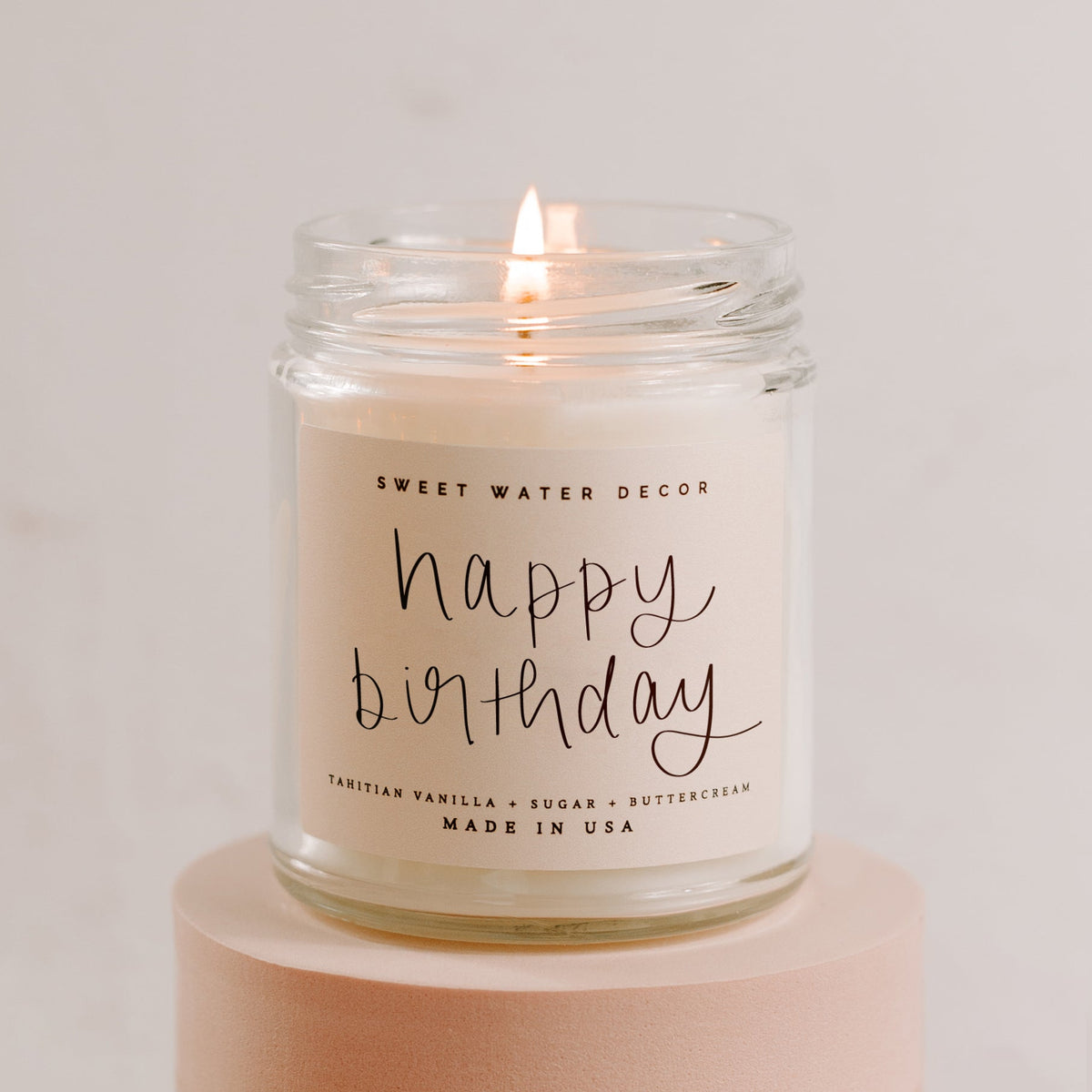 Candela di soia Buon Compleanno - Barattolo trasparente - 9 oz