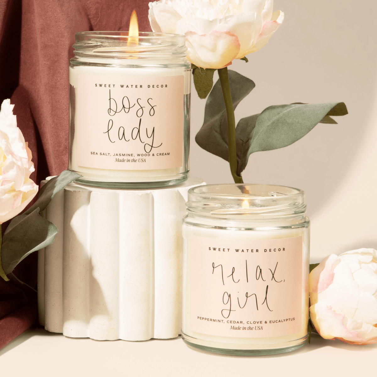 Bougie en cire de soja « Boss Lady » - Pot transparent - 9 oz (Journée Spa)