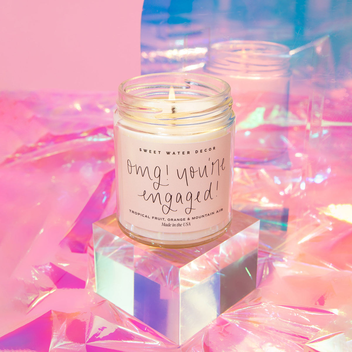 OMG ! Vous êtes fiancés ! Bougie au soja - Pot transparent - 9 oz