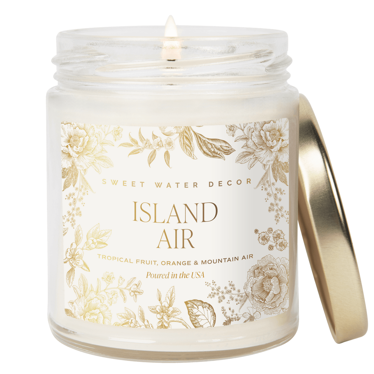 Bougie à la cire de soja Island Air à motifs - Pot transparent - 9 oz