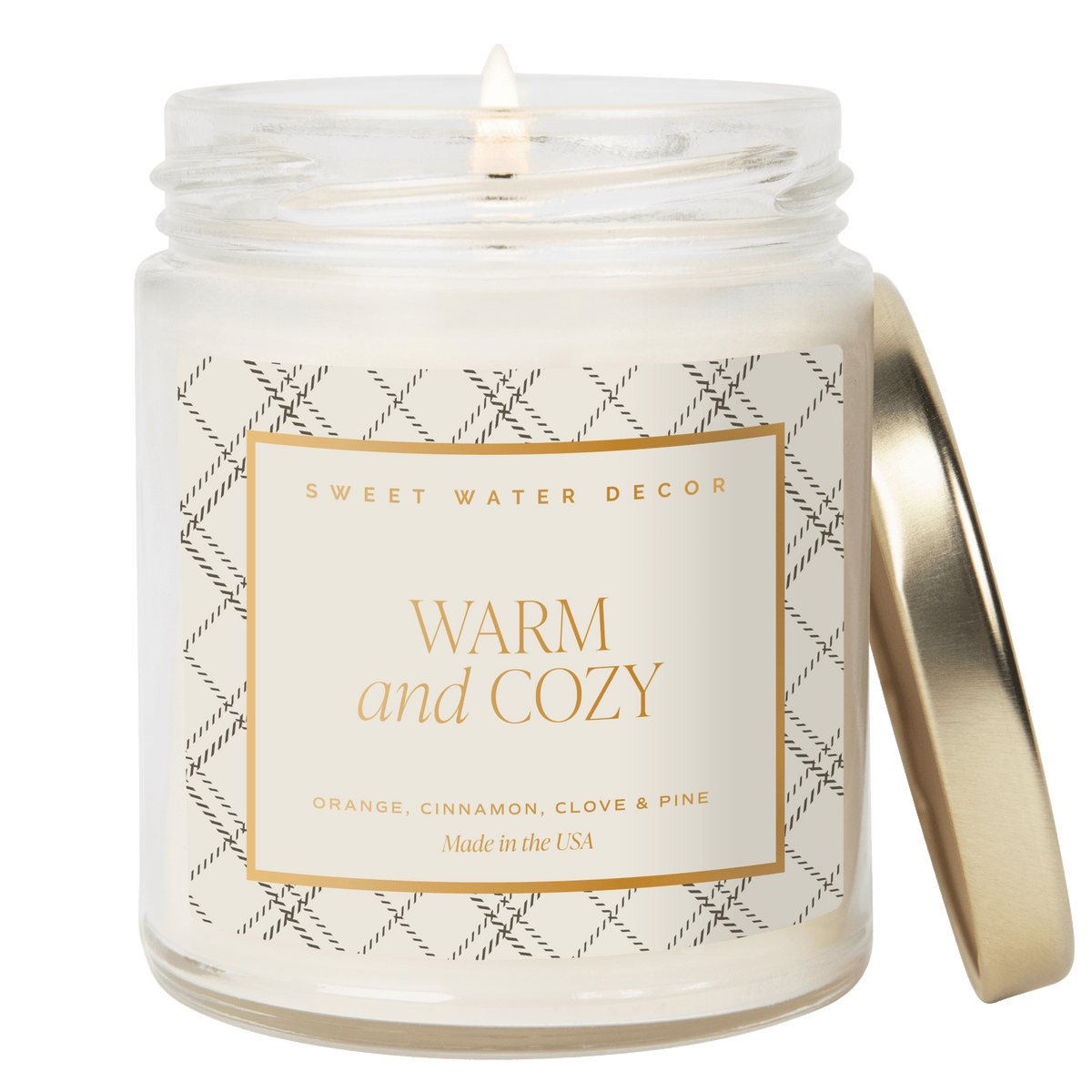 Candela di soia calda e accogliente - Barattolo trasparente - 9 oz