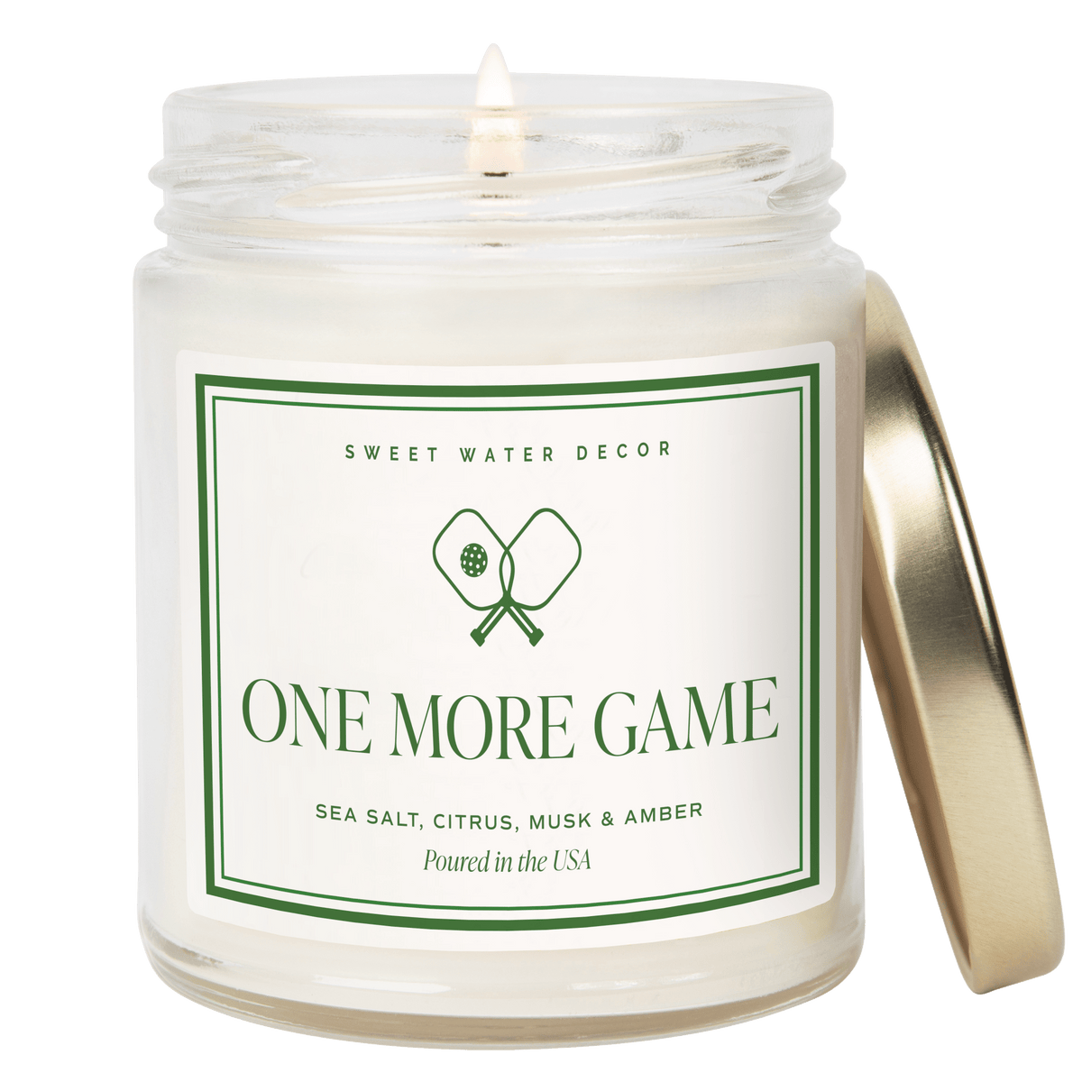 Bougie parfumée « One More Pickleball Game » - Pot transparent - 9 oz (255 g)