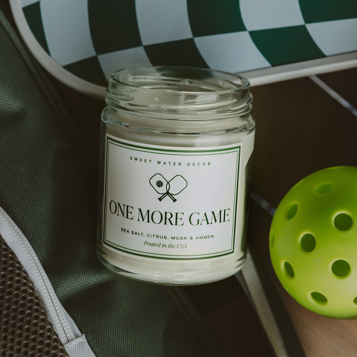 Bougie parfumée « One More Pickleball Game » - Pot transparent - 9 oz (255 g)