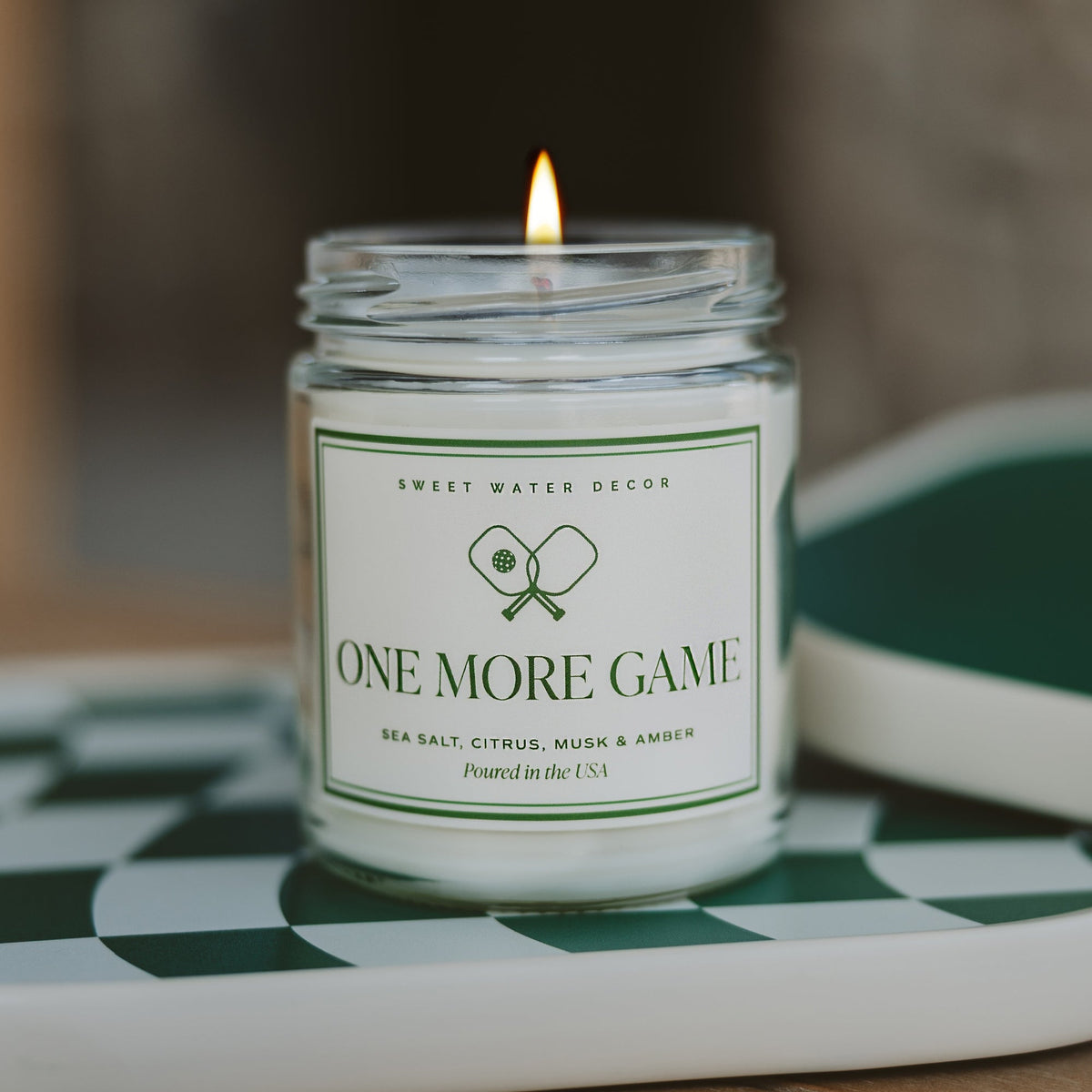 Bougie parfumée « One More Pickleball Game » - Pot transparent - 9 oz (255 g)