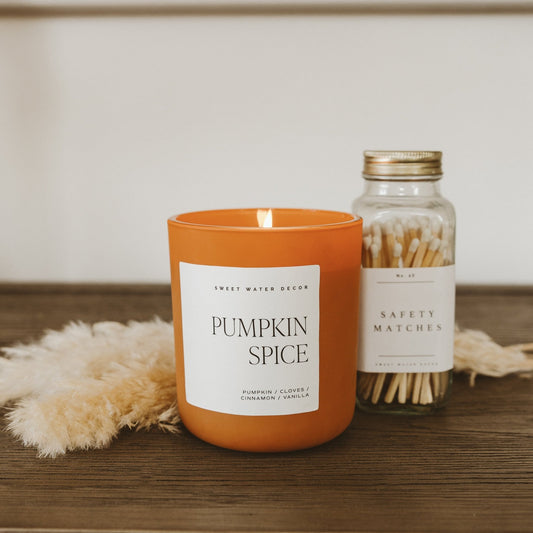 Candela di soia Pumpkin Spice - Vaso opaco arancione - 15 oz