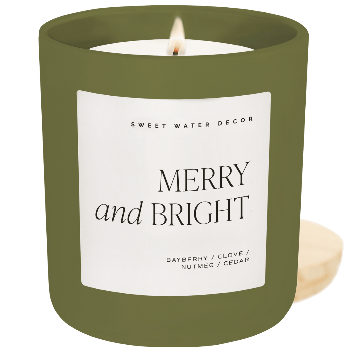 Bougie au soja Merry and Bright - Pot olive mat - 15 oz