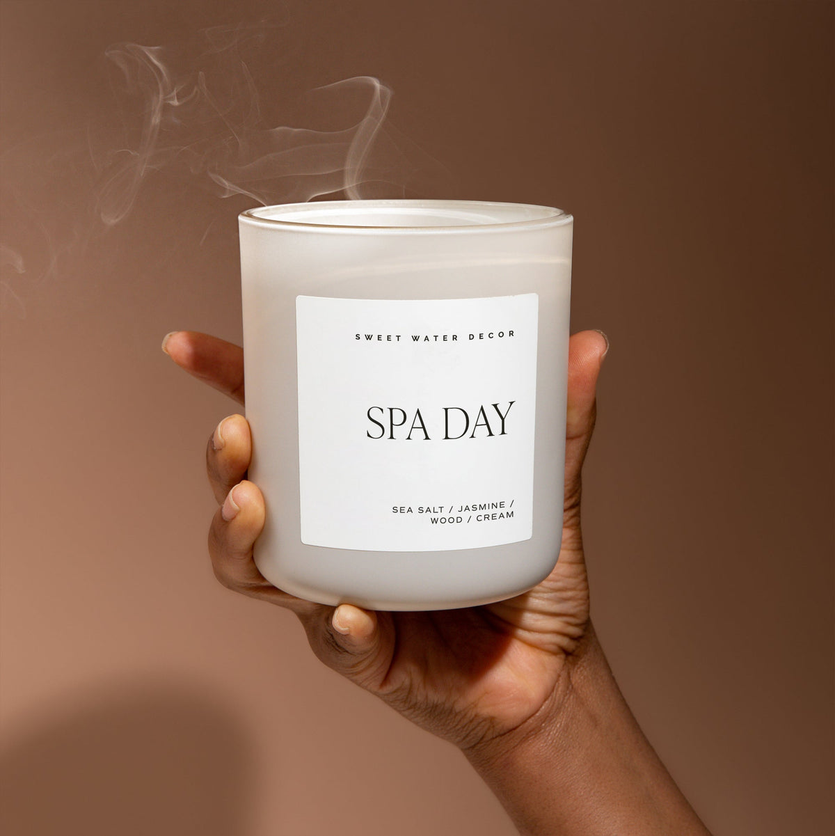 Bougie au soja pour une journée détente au spa - Pot mat beige - 15 oz