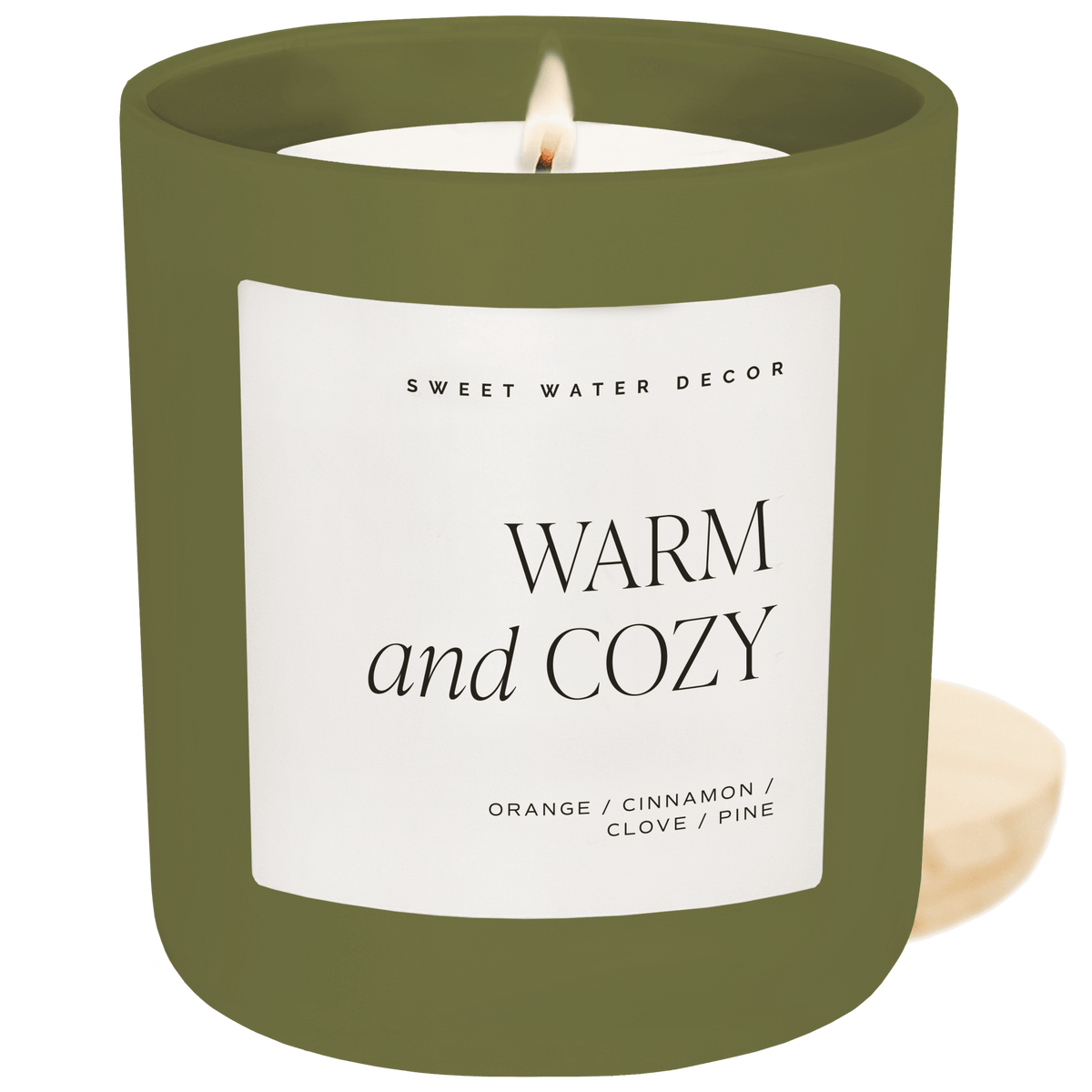 Bougie au soja Warm and Cozy - Pot olive mat - 425 g