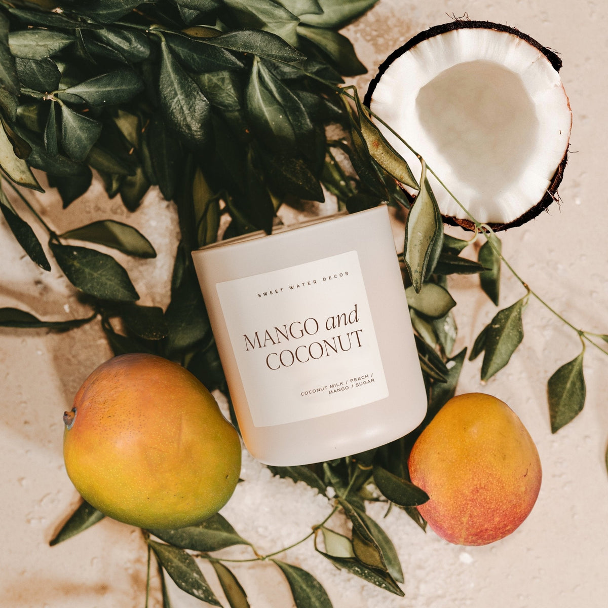 Bougie à la cire de soja Mangue et Noix de coco - Pot mat marron - 15 oz