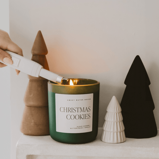Bougie au soja parfum biscuits de Noël - Pot mat vert - 425 g (Biscuits au sucre)