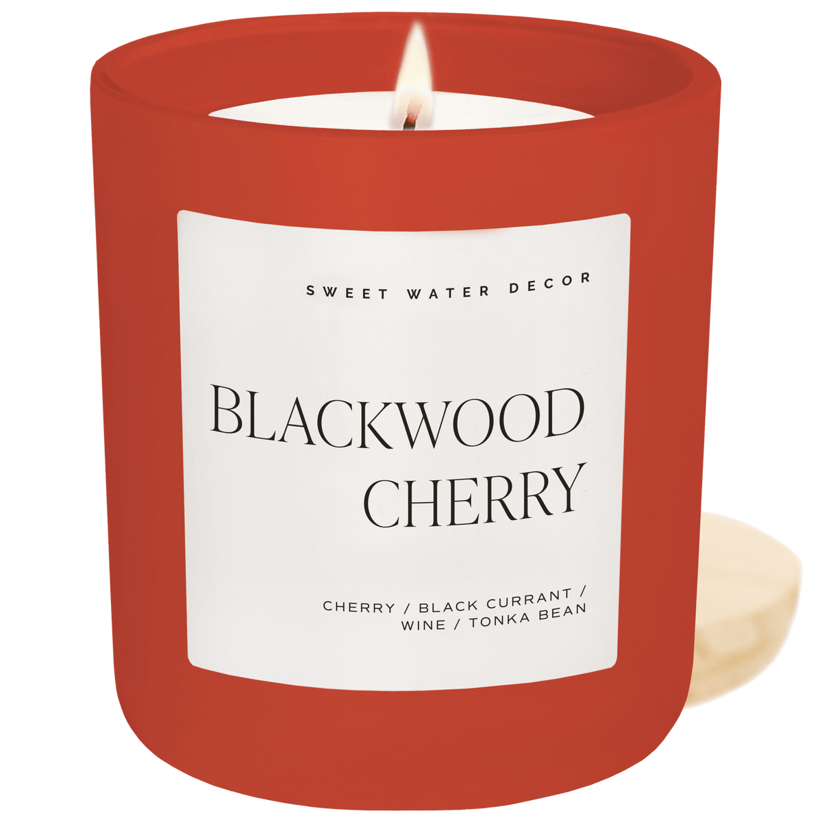 Candela di soia Blackwood Cherry - Vaso rosso opaco - 15 oz