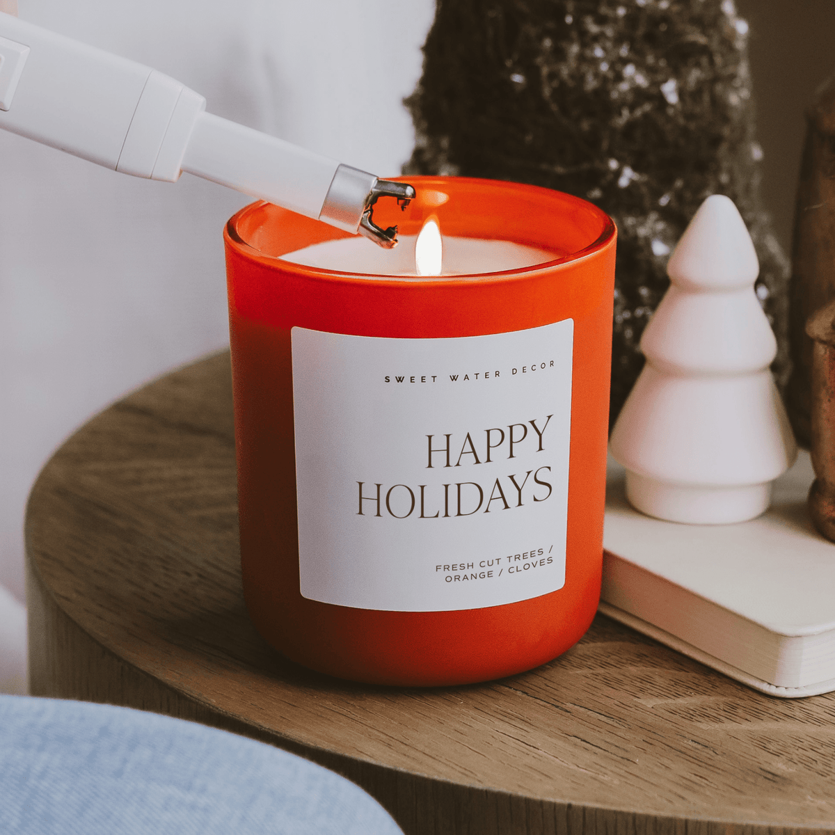 Candela di soia Happy Holidays - Barattolo rosso opaco - 15 oz (Natale)