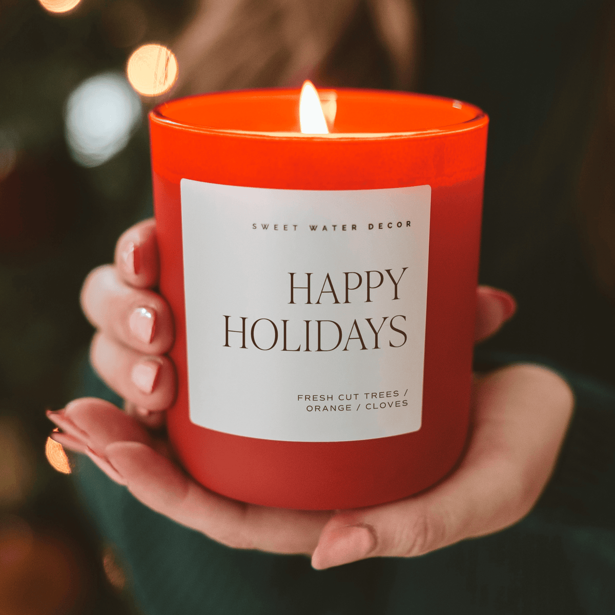 Candela di soia Happy Holidays - Barattolo rosso opaco - 15 oz (Natale)