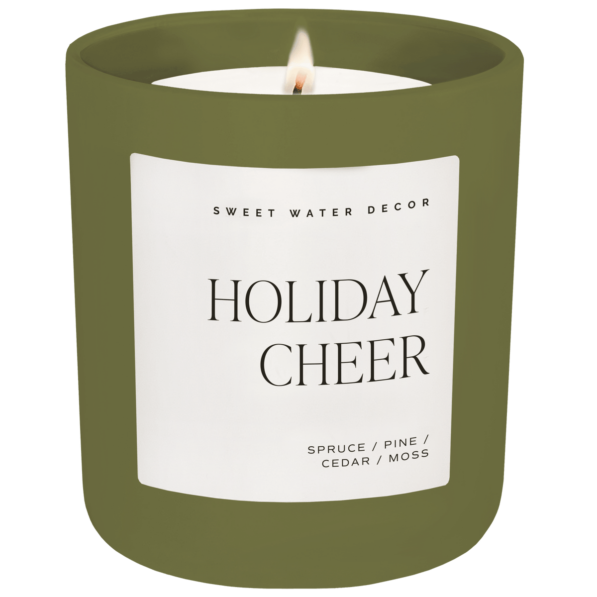 Bougie au soja Holiday Cheer - Pot mat olive - 425 g (Sapin de Noël)