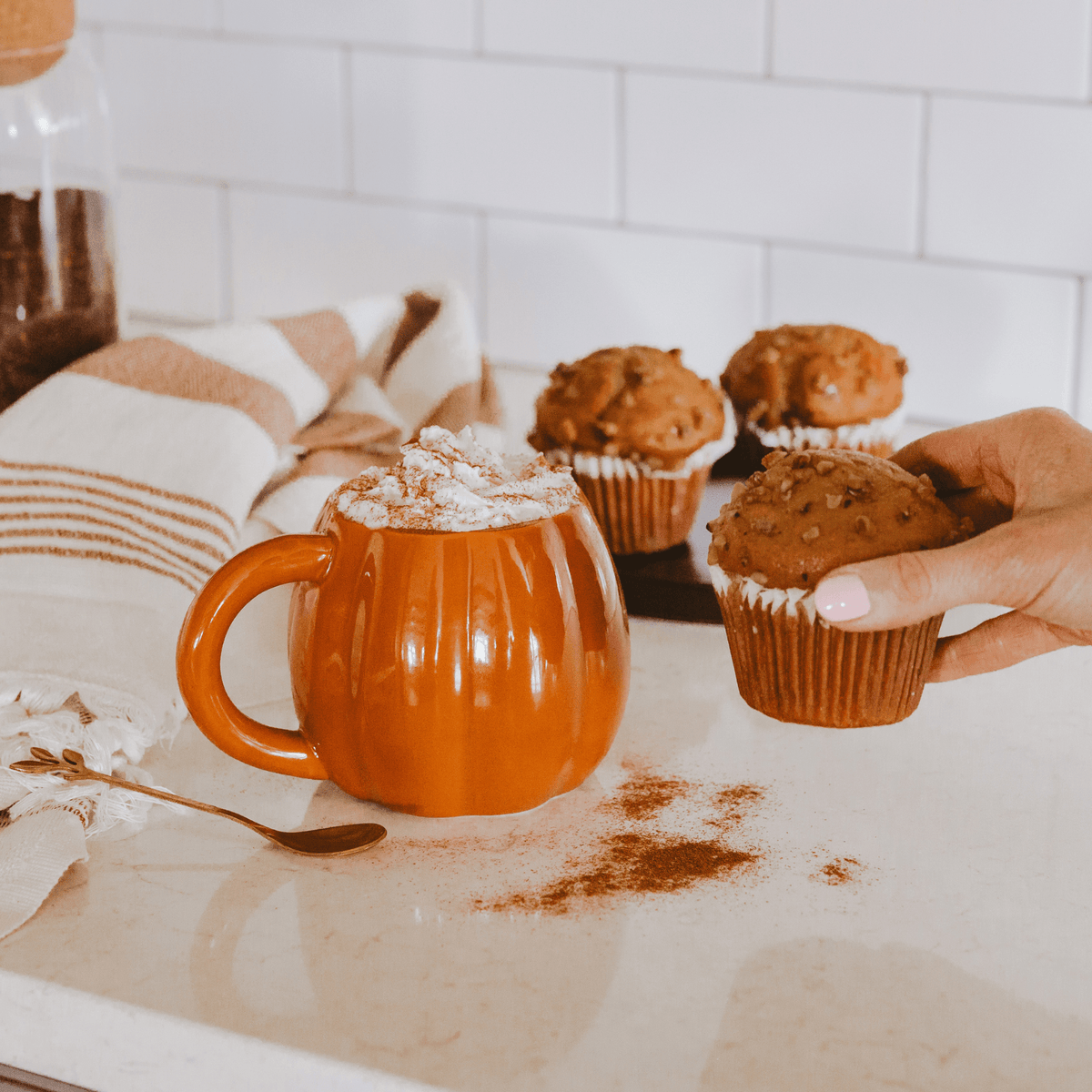 Tazza da caffè figurata zucca arancione 19 oz
