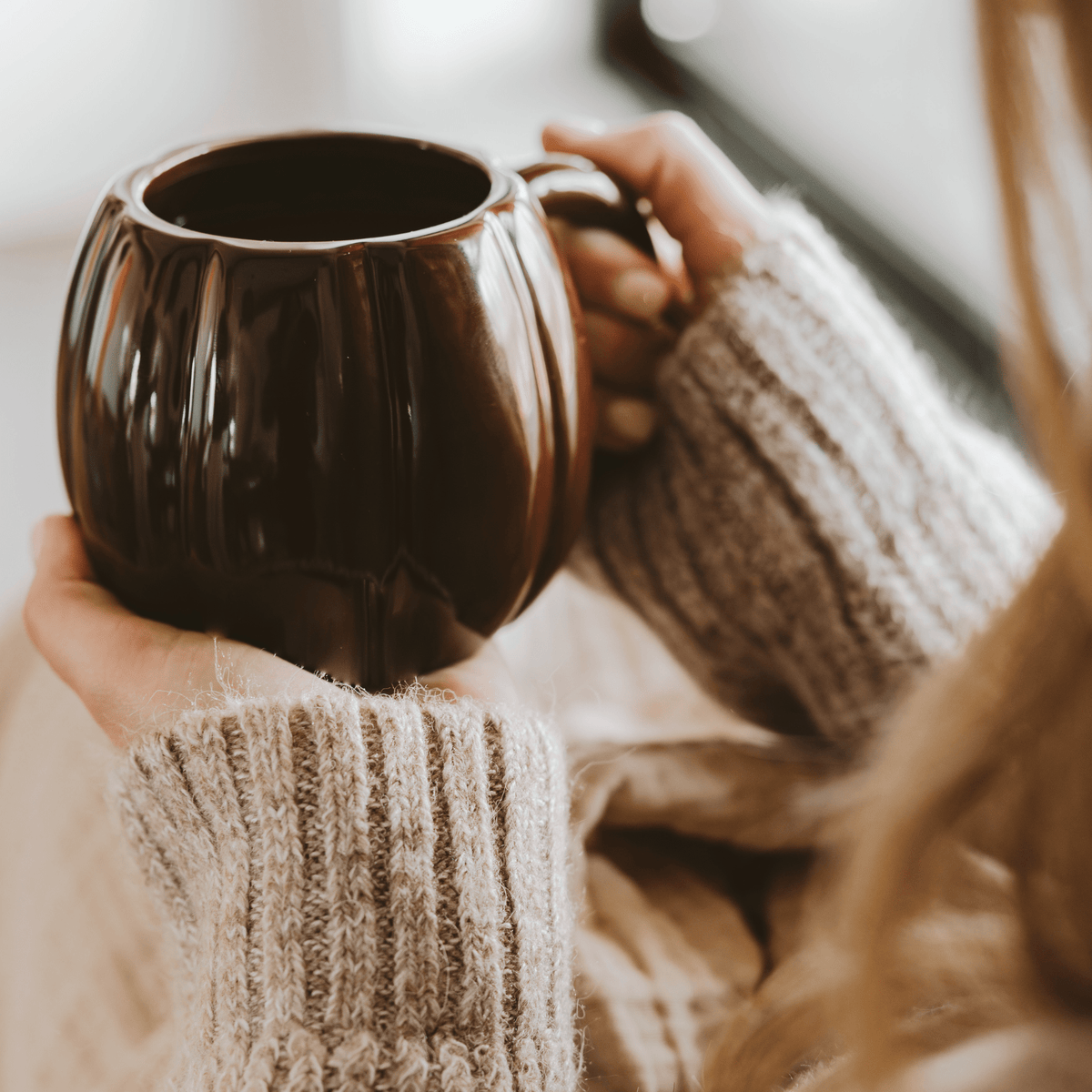 Mug da caffè a forma di zucca marrone, 19 oz