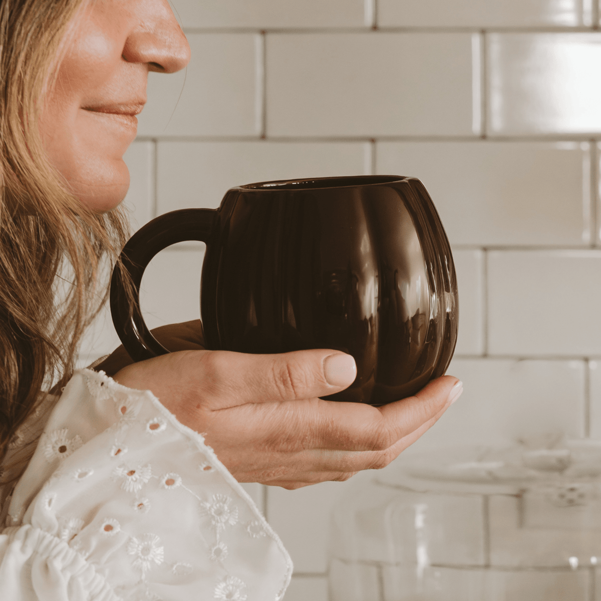 Mug da caffè a forma di zucca marrone, 19 oz