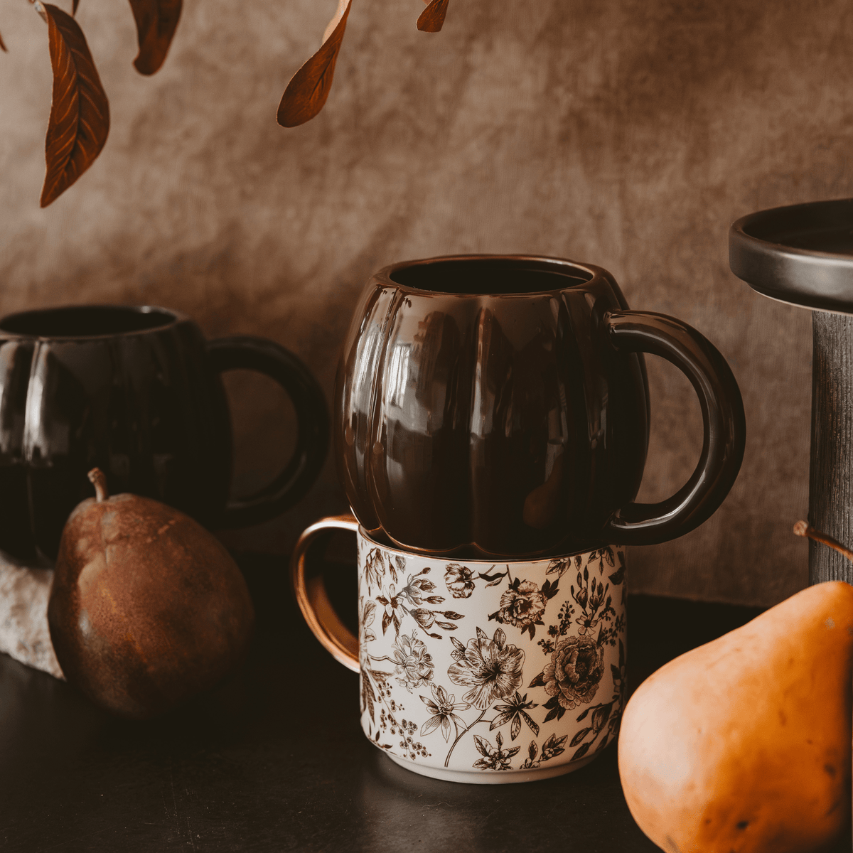 Mug da caffè a forma di zucca marrone, 19 oz
