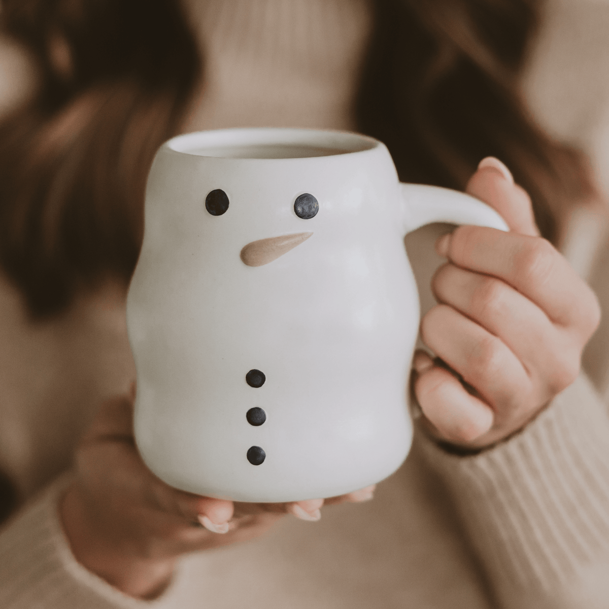 Mug à café figuratif bonhomme de neige 21 oz