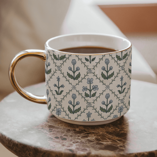 Floral Quilt 14 oz Coffee Mug
