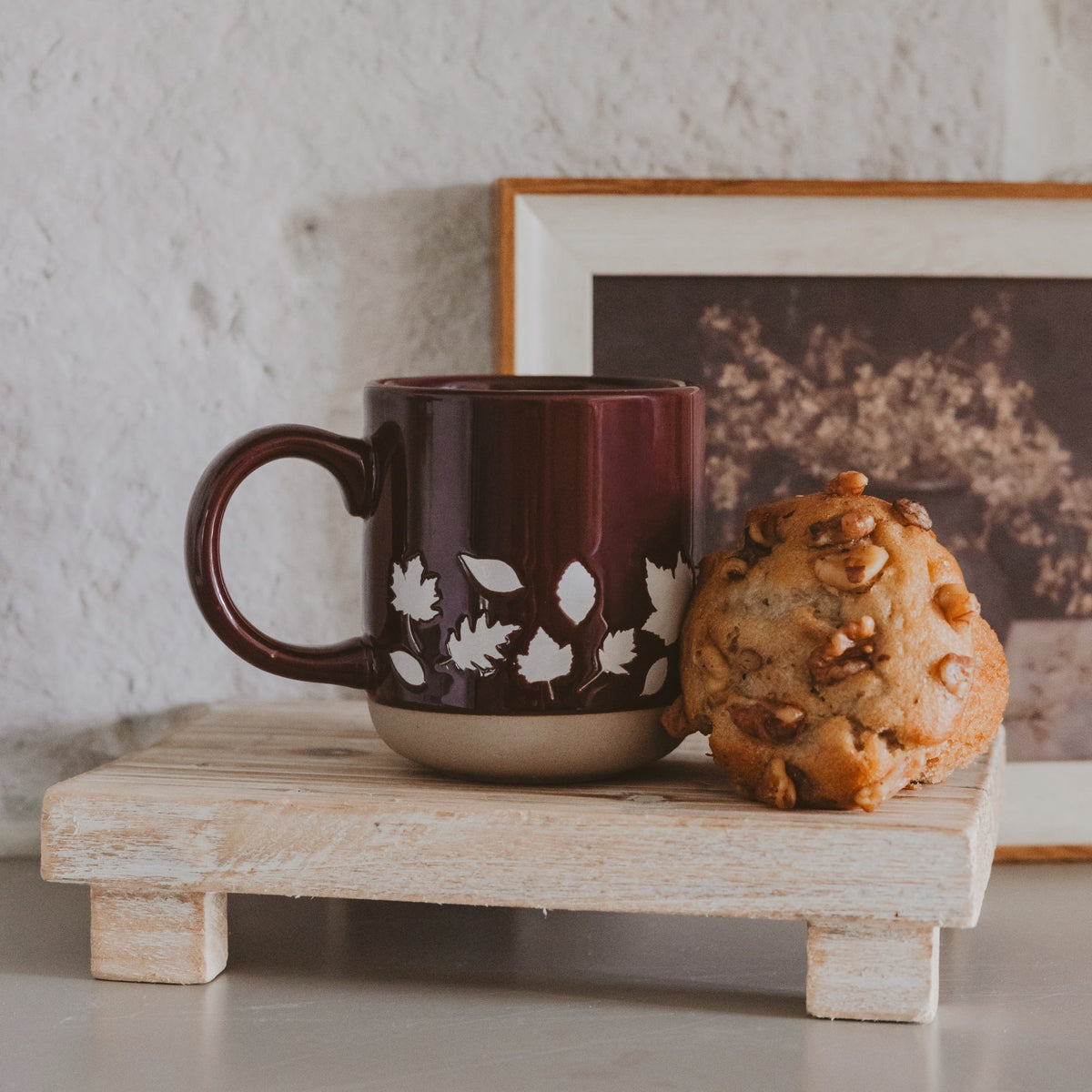 Mug da caffè in gres 14 oz Brown Leaves