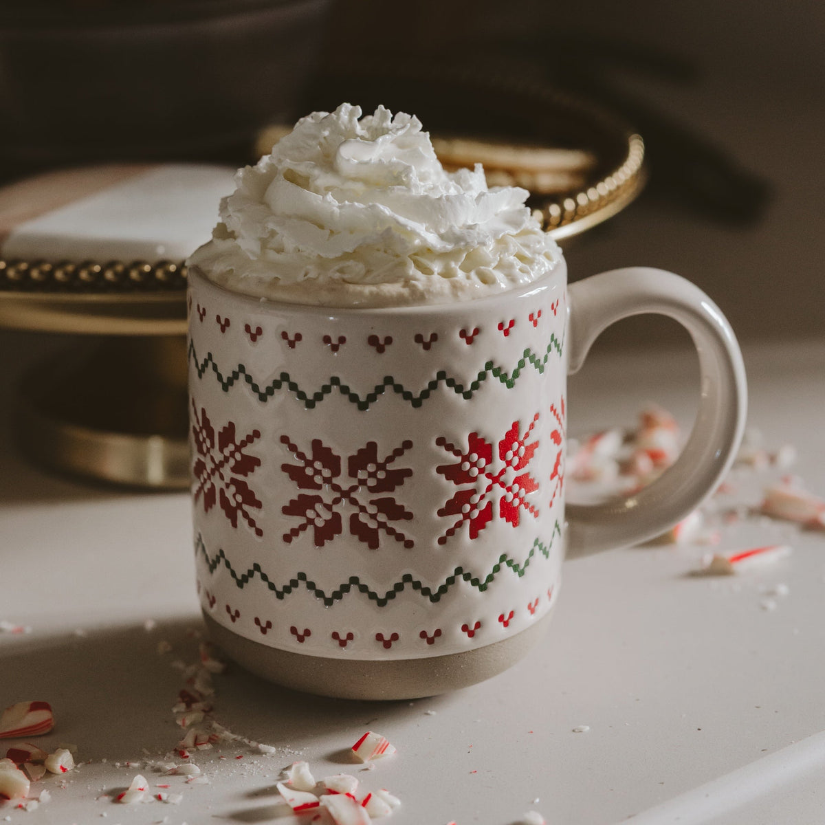 Mug à café en grès 14 oz motif Fair Isle