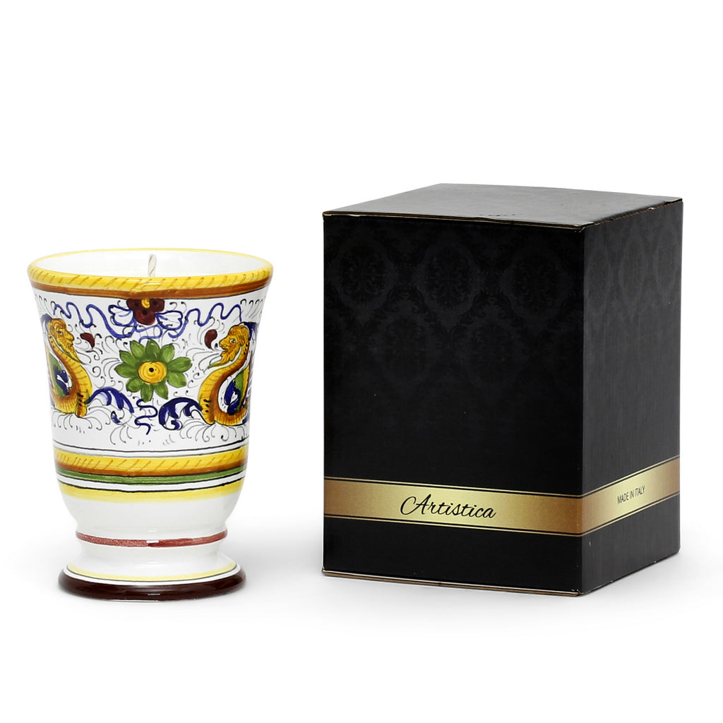 DERUTA CANDLES: Bell Cup Candle ~ Deruta Raffaellesco Design