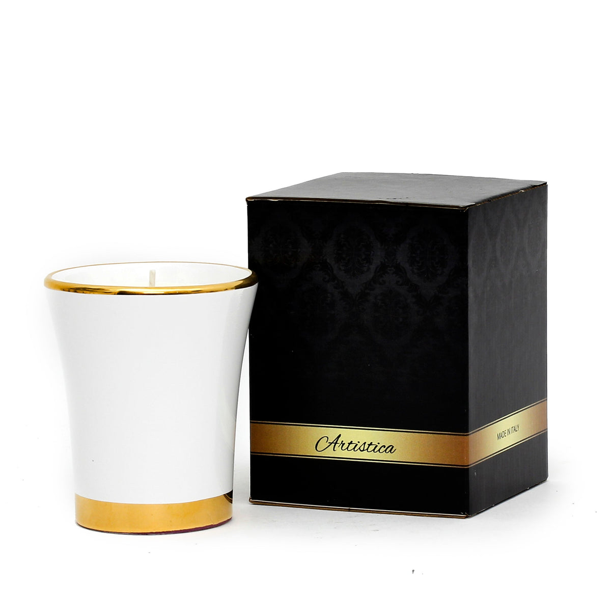 DERUTA ORO : Bougie évasée de luxe précieuse avec bordure en or pur