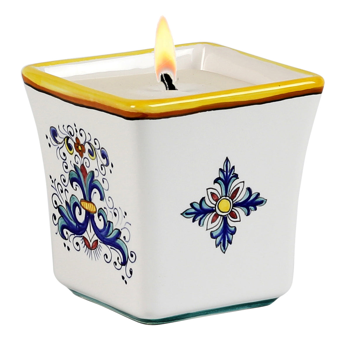 CANDELE DERUTA: Candela quadrata svasata design Ricco Deruta