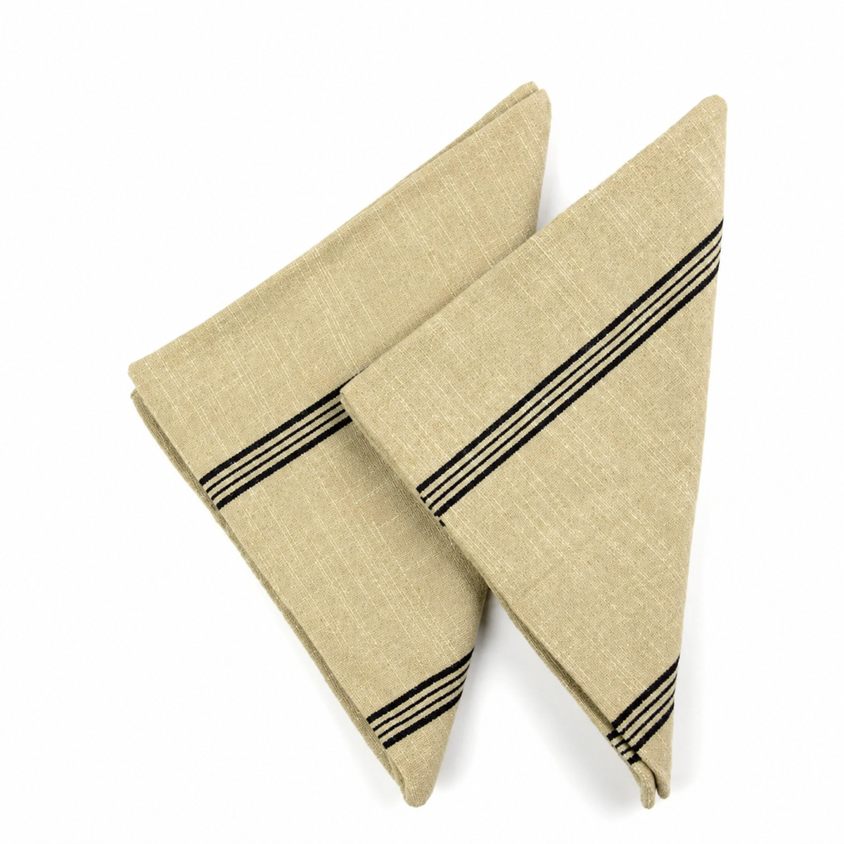 Cotton Black and Beige Striped Napkin