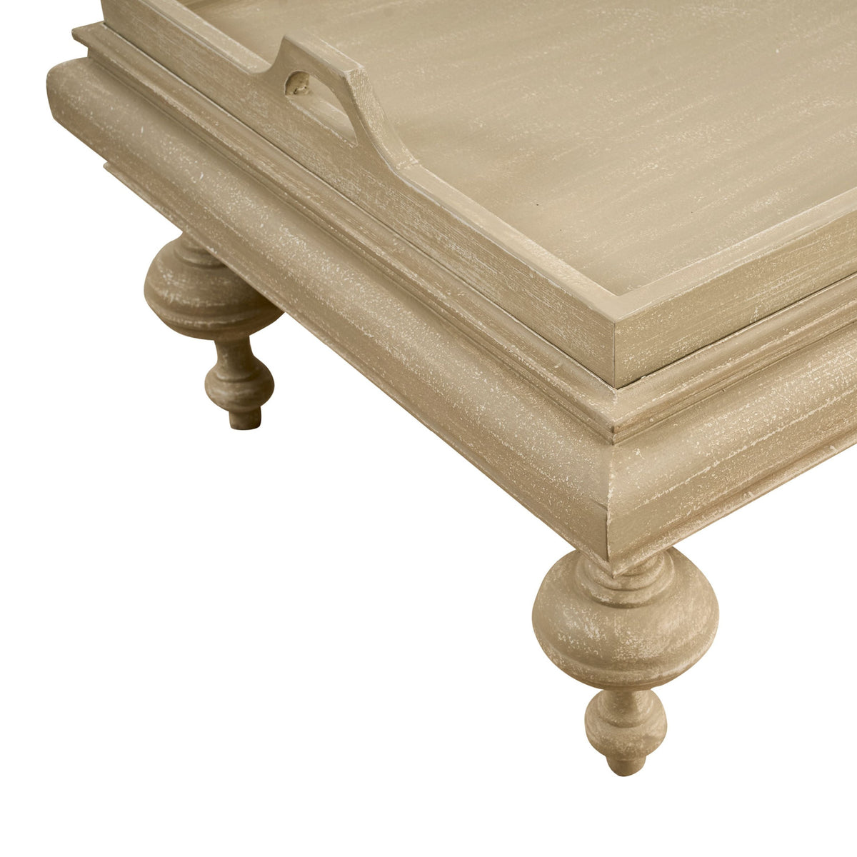 Lara Pine Wood Coffee Table with Tray Top
