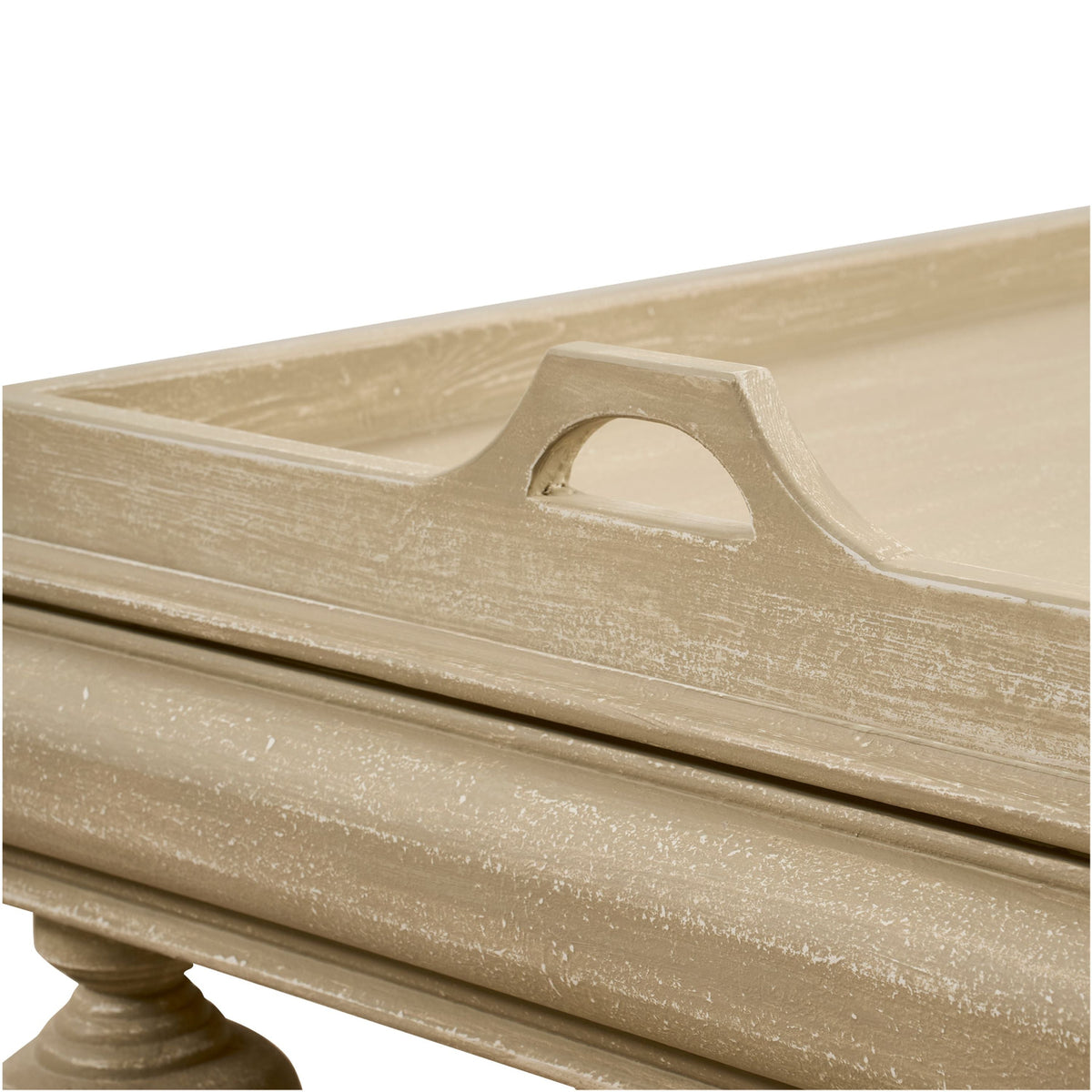 Lara Pine Wood Coffee Table with Tray Top