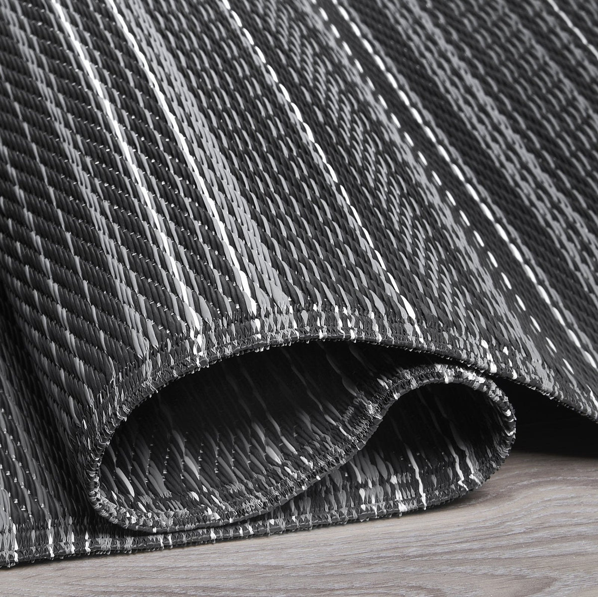Cancun - Midnight Striped Outdoor Rug for Patio