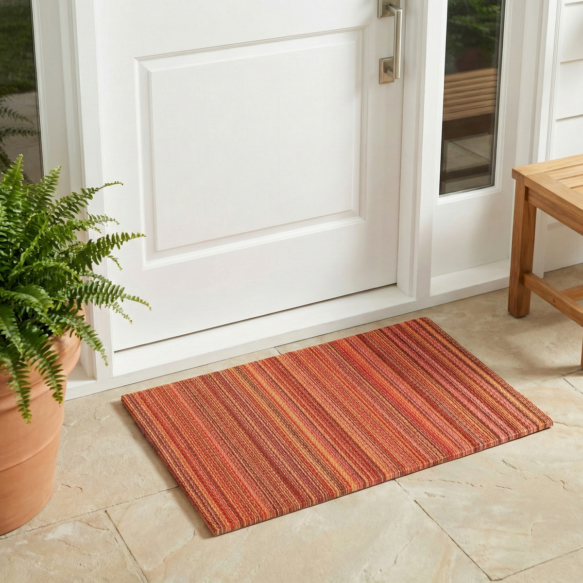 Zerbino da esterno Cancun Sunset – 60 cm x 90 cm antiscivolo, plastica riciclata