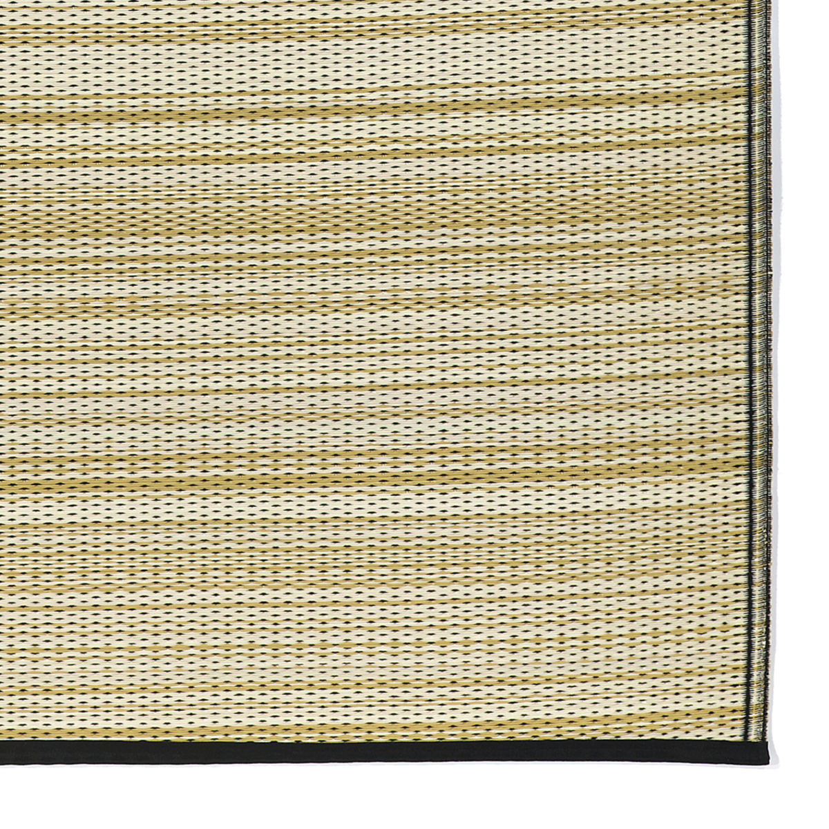 Cancun Shadow - Sand & Black Striped Outdoor Rug for Patio