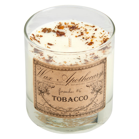 Candela botanica al tabacco da 7 oz in bicchiere da scotch