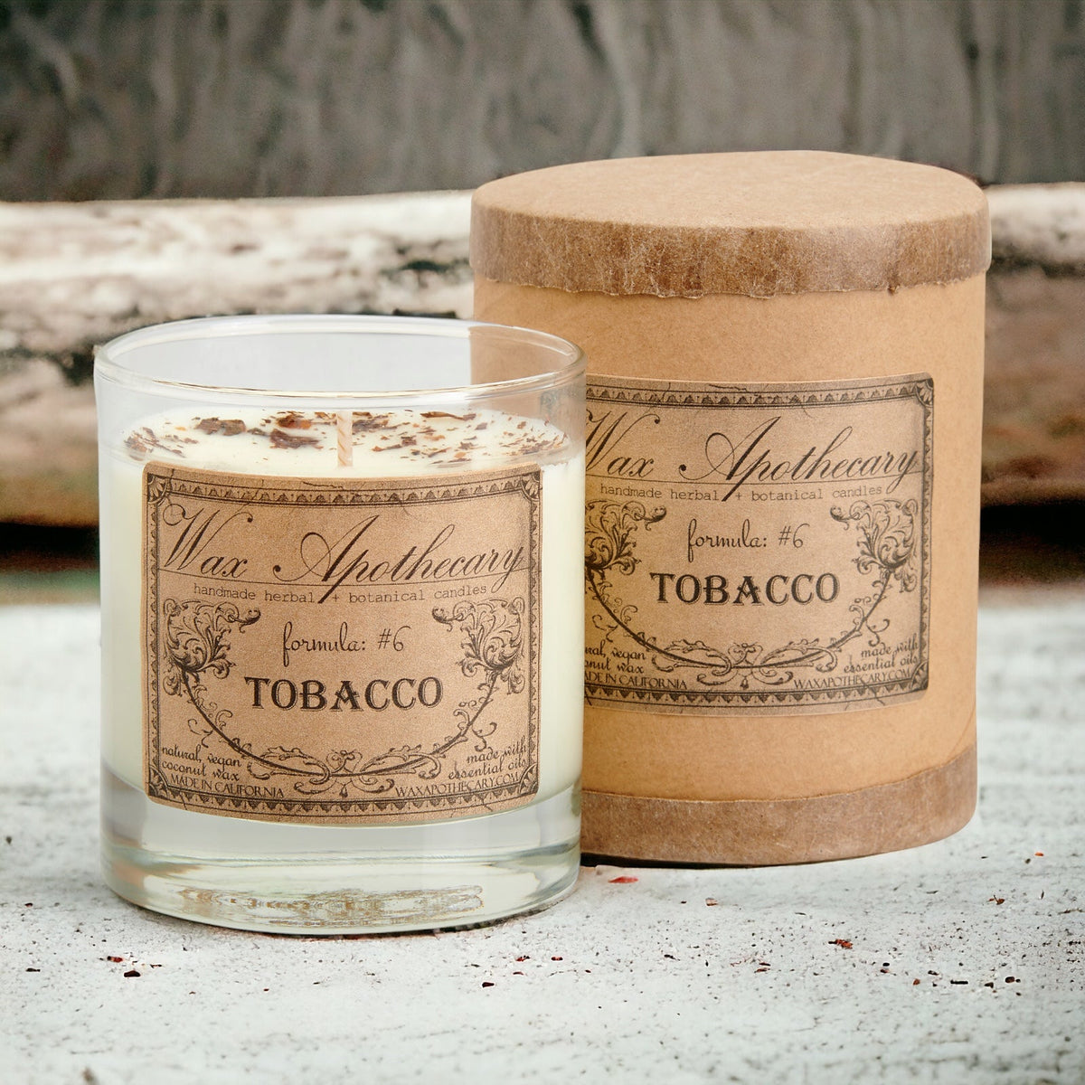 Tobacco 7 oz Botanical Candle in Scotch Glass