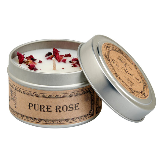 Bougie botanique à la rose pure en boîte de voyage